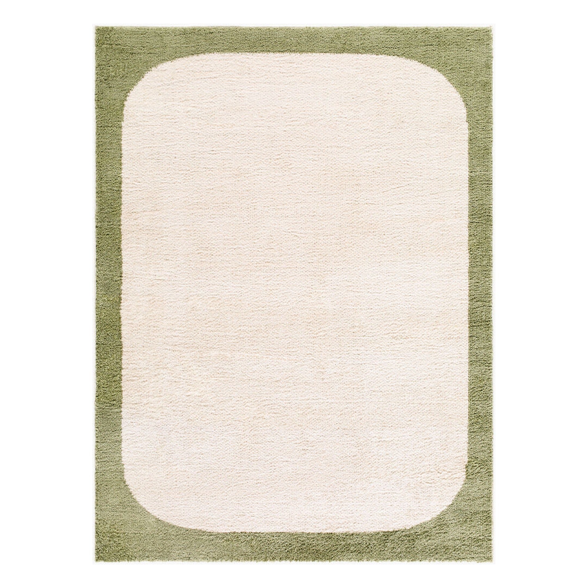 Fossay Shag Cream/Olive Machine Woven Rug FSG-2344 - 2' x 2'11"