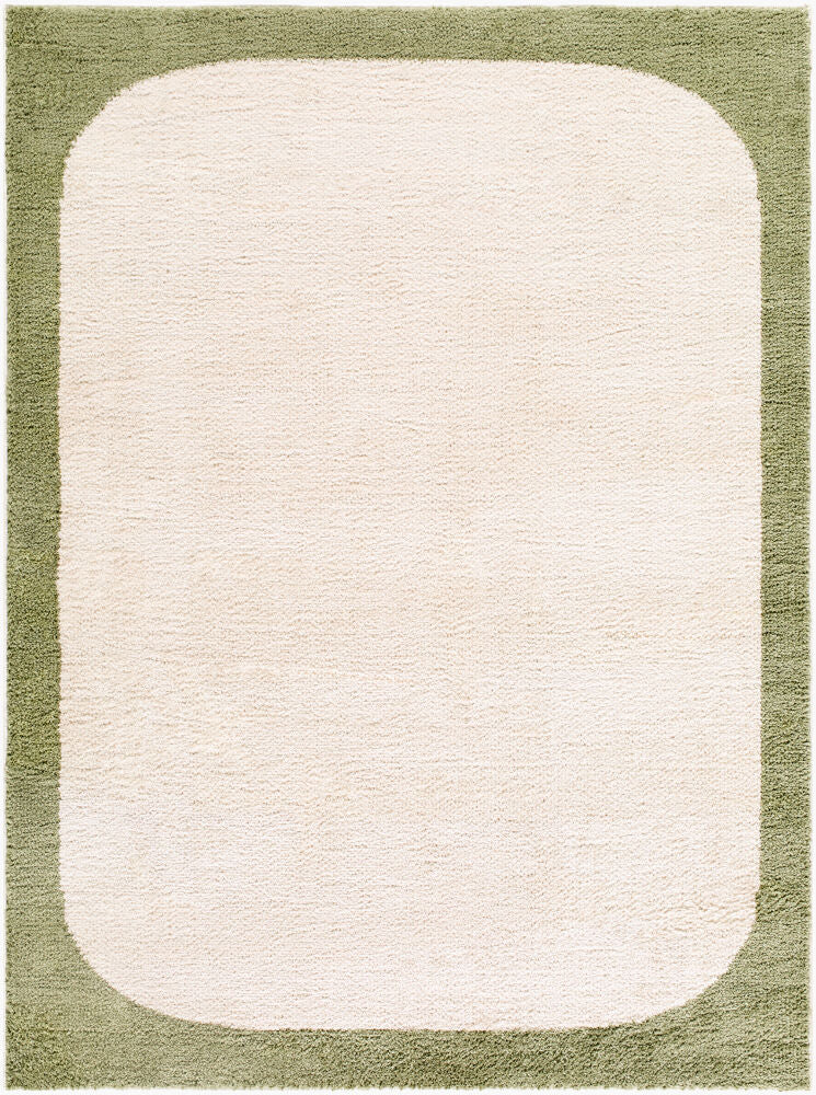 Fossay Shag Cream/Olive Machine Woven Rug FSG-2344 - 2' x 2'11"