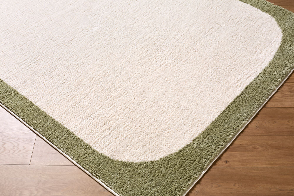 Fossay Shag Cream/Olive Machine Woven Rug FSG-2344 - corner