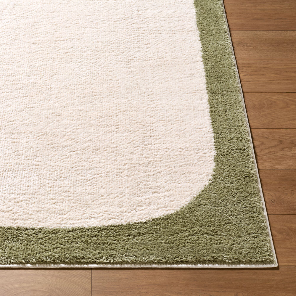 Fossay Shag Cream/Olive Machine Woven Rug FSG-2344 - front