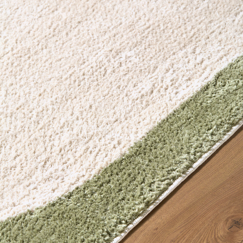 Fossay Shag Cream/Olive Machine Woven Rug FSG-2344 - texture