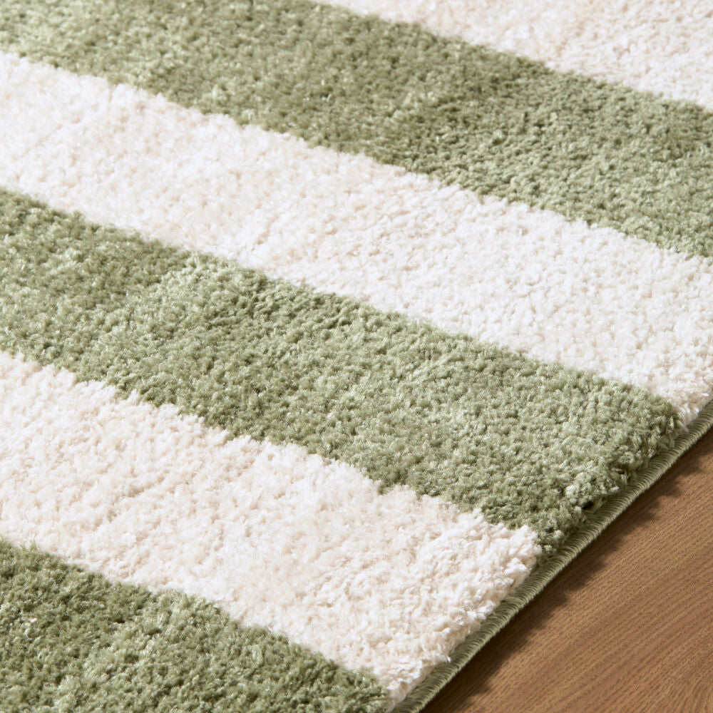 Fossay Shag Cream/Olive Machine Woven Rug FSG-2346 - texture
