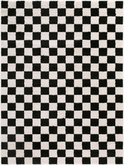 Fossay Shag Black/Cream Machine Woven Rug FSG-2347 - 2' x 2'11"