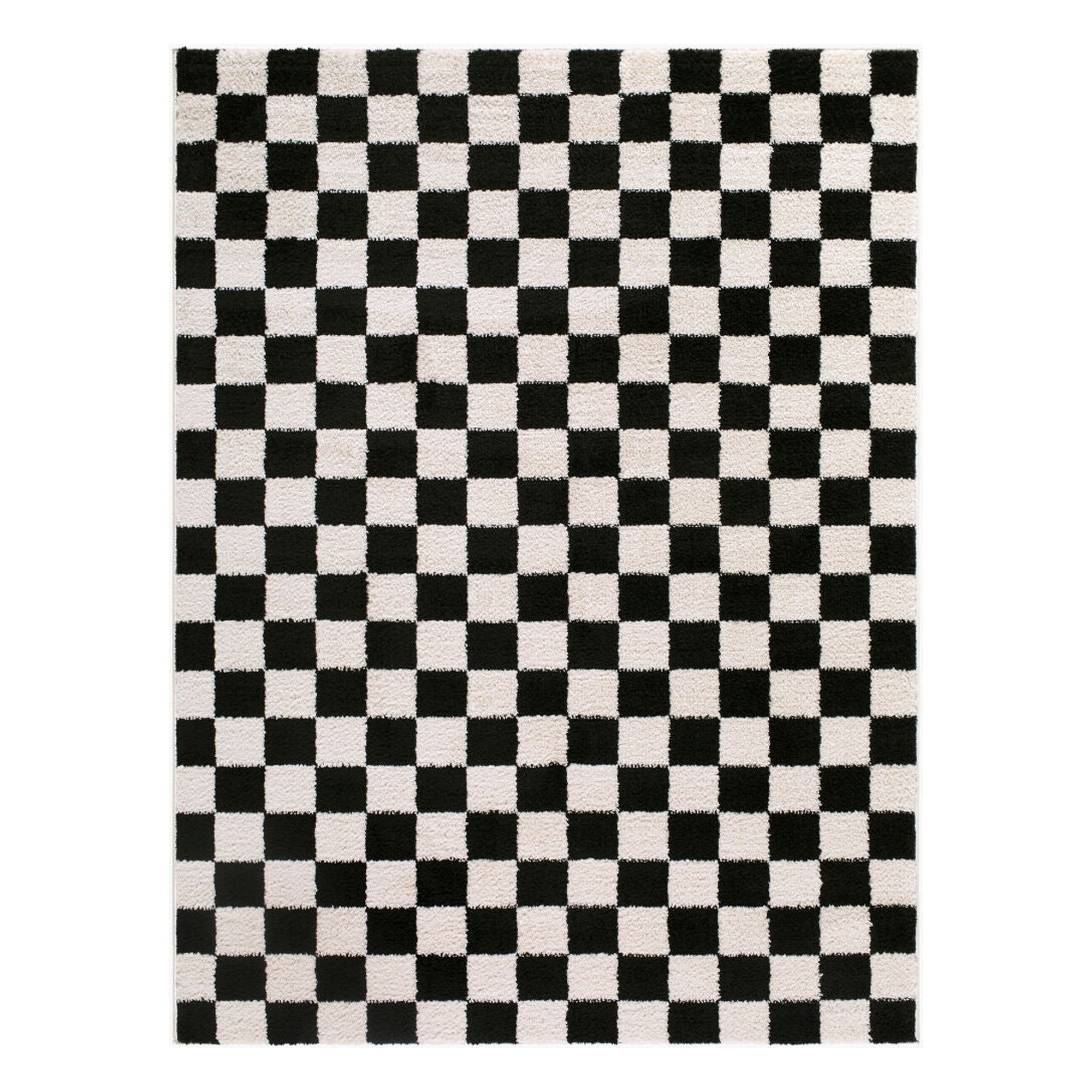 Fossay Shag Black/Cream Machine Woven Rug FSG-2347 - 2' x 2'11"