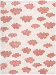 Fossay Shag Ivory/Rose Machine Woven Rug FSG-2349 - 2' x 2'11"