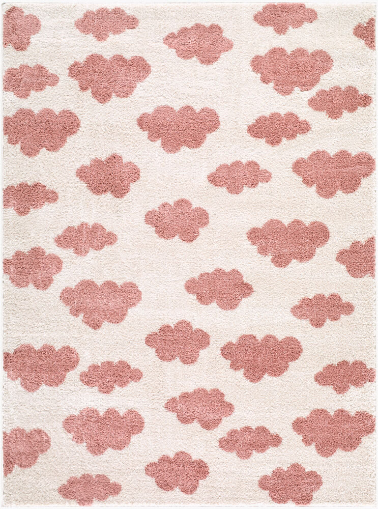 Fossay Shag Ivory/Rose Machine Woven Rug FSG-2349 - 2' x 2'11"
