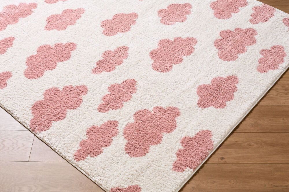 Fossay Shag Ivory/Rose Machine Woven Rug FSG-2349 - corner