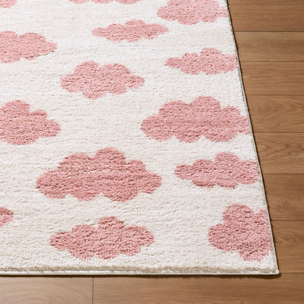 Fossay Shag Ivory/Rose Machine Woven Rug FSG-2349 - front