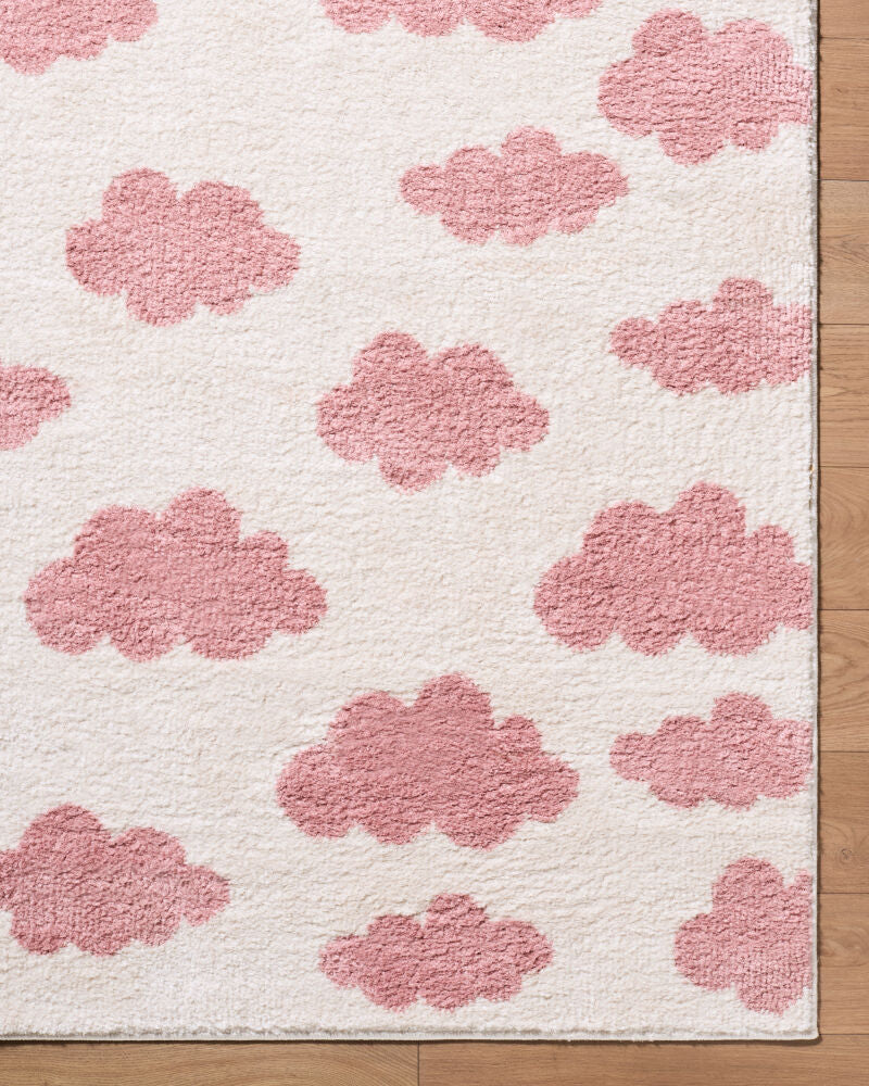 Fossay Shag Ivory/Rose Machine Woven Rug FSG-2349 - overhead