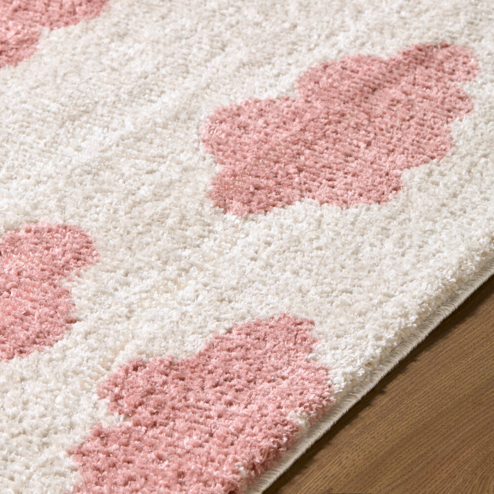 Fossay Shag Ivory/Rose Machine Woven Rug FSG-2349 - texture