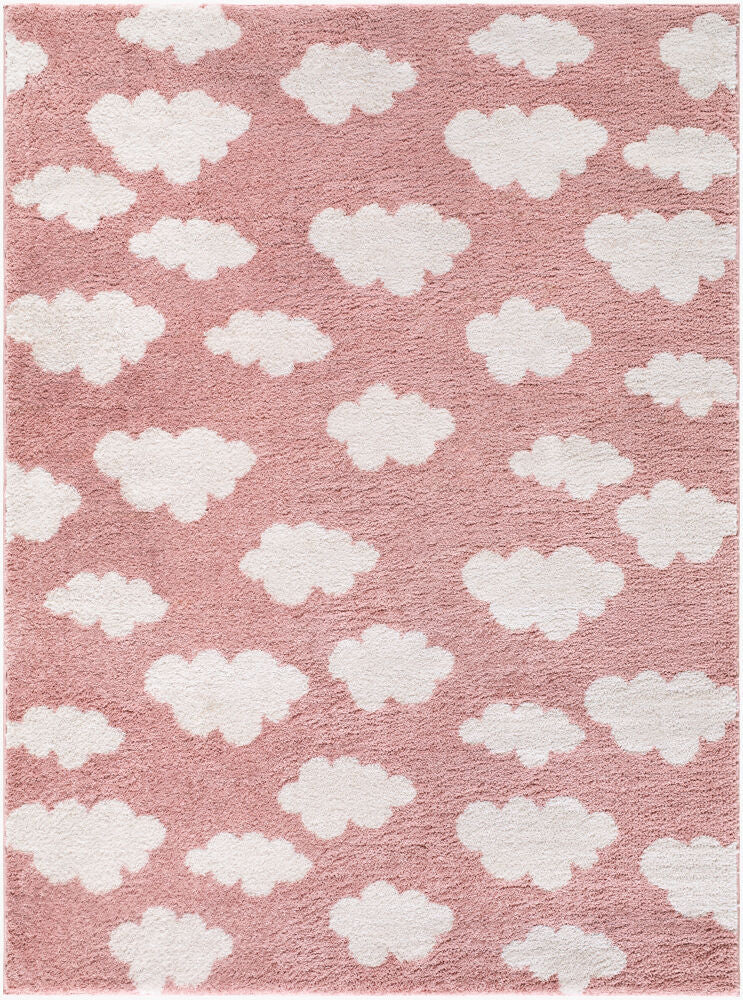 Fossay Shag Ivory/Rose Machine Woven Rug FSG-2350 - 2' x 2'11"