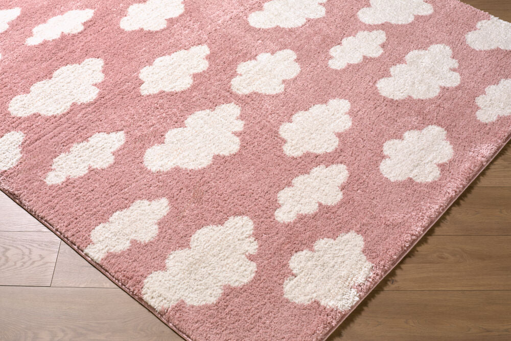 Fossay Shag Ivory/Rose Machine Woven Rug FSG-2350 - corner