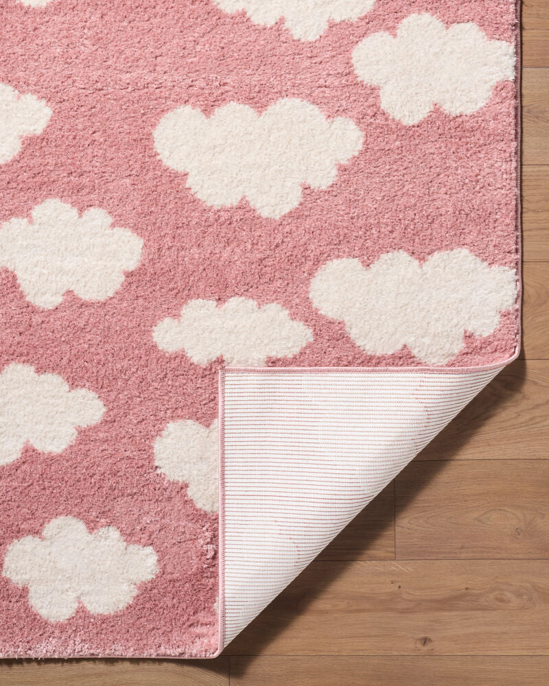 Fossay Shag Ivory/Rose Machine Woven Rug FSG-2350 - fold
