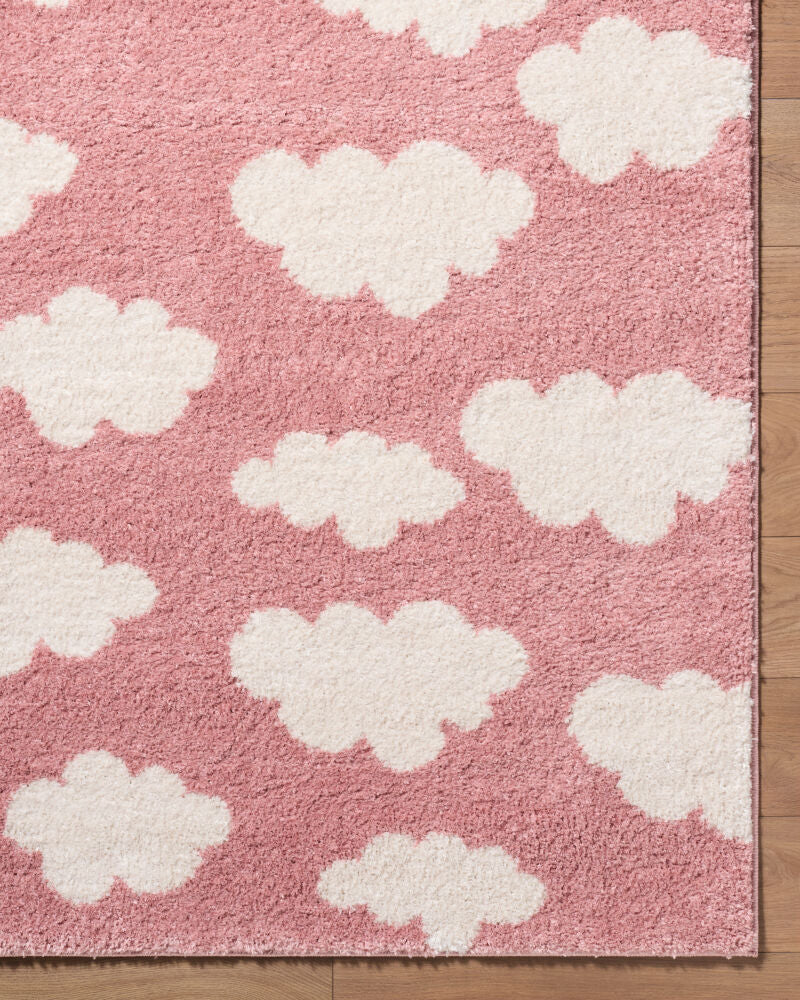 Fossay Shag Ivory/Rose Machine Woven Rug FSG-2350 - overhead