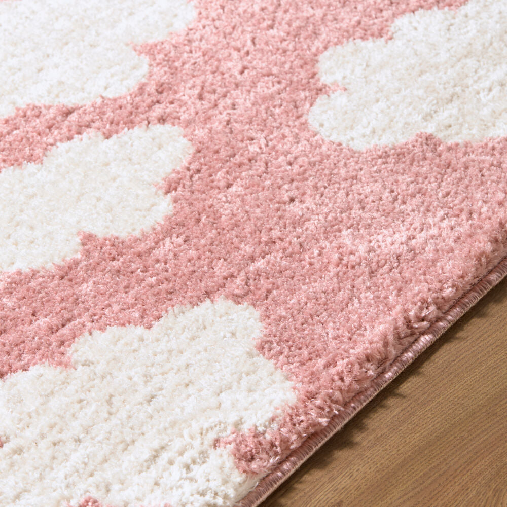 Fossay Shag Ivory/Rose Machine Woven Rug FSG-2350 - texture