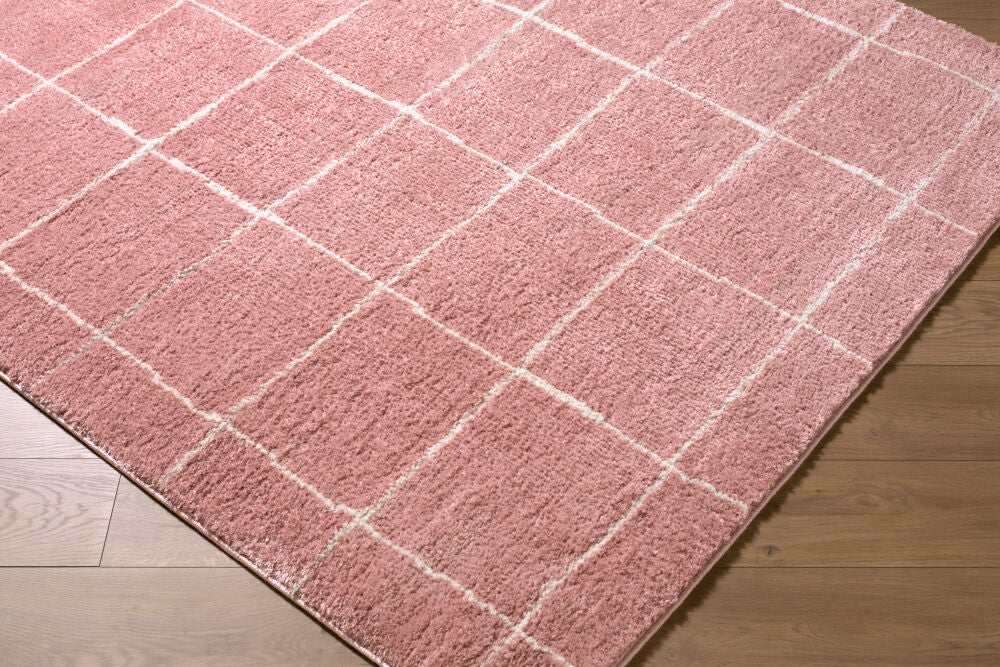 Fossay Shag Ivory/Rose Machine Woven Rug FSG-2351 - corner