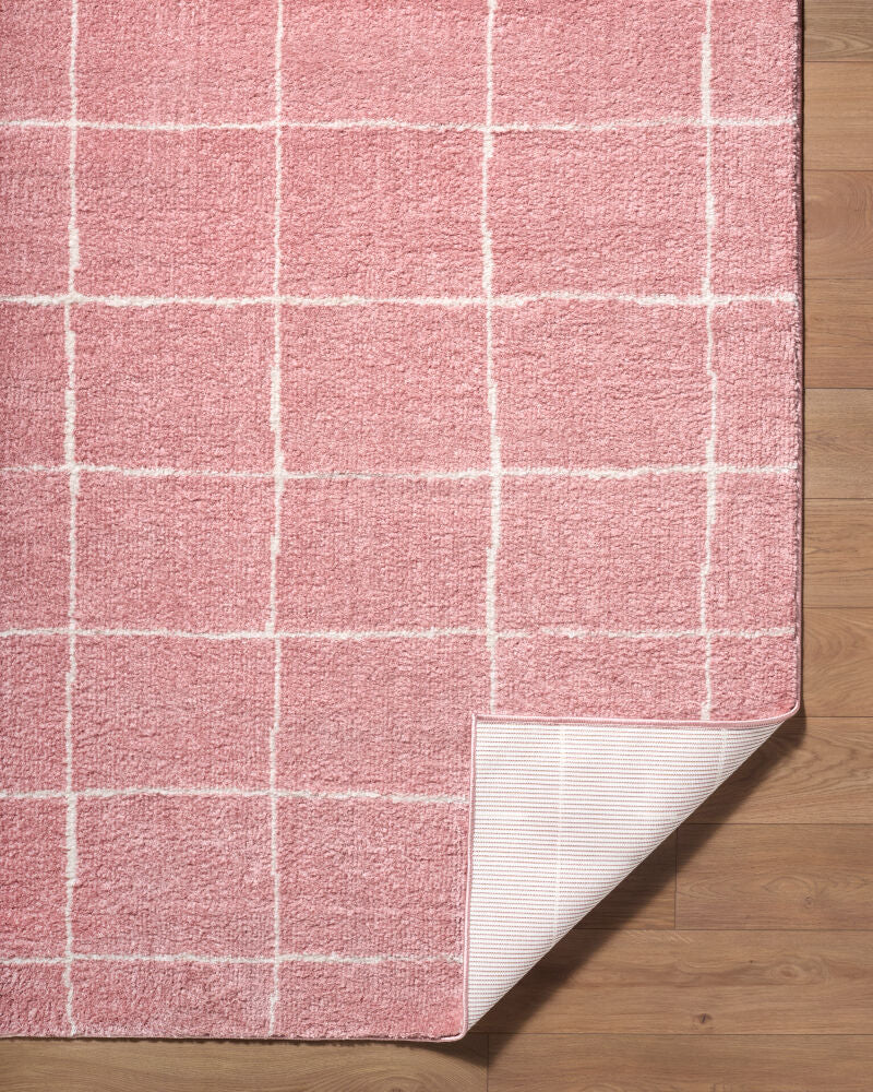 Fossay Shag Ivory/Rose Machine Woven Rug FSG-2351 - fold