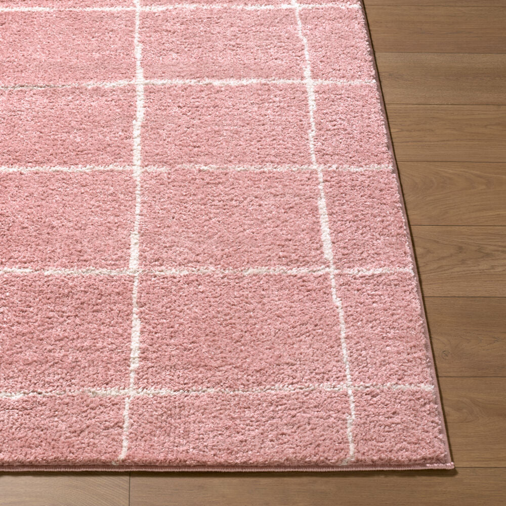 Fossay Shag Ivory/Rose Machine Woven Rug FSG-2351 - front