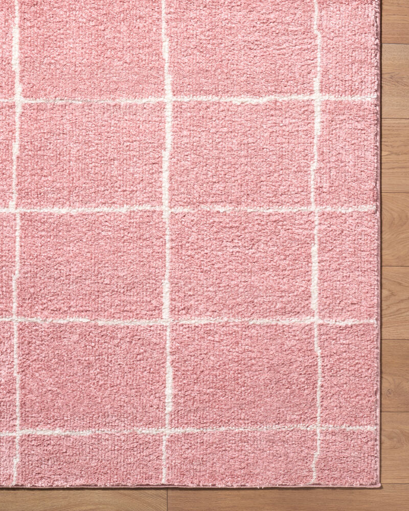 Fossay Shag Ivory/Rose Machine Woven Rug FSG-2351 - overhead