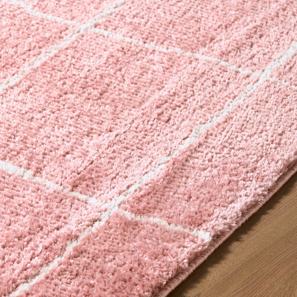 Fossay Shag Ivory/Rose Machine Woven Rug FSG-2351 - texture