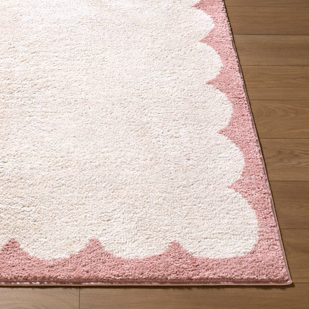 Fossay Shag Ivory/Rose Machine Woven Rug FSG-2352 - front
