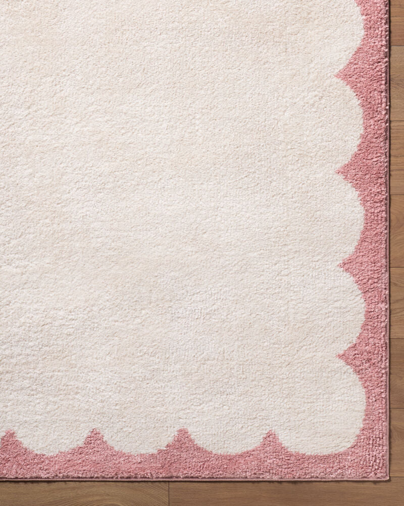 Fossay Shag Ivory/Rose Machine Woven Rug FSG-2352 - overhead