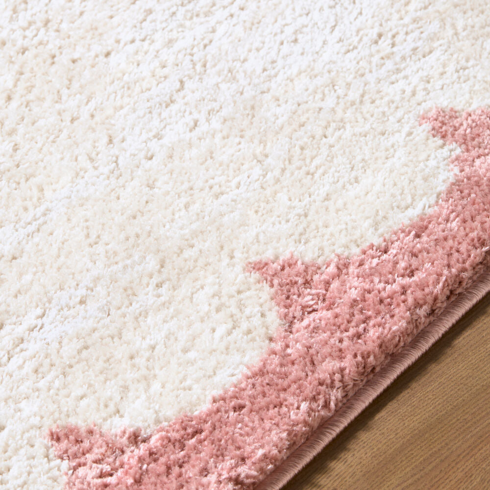 Fossay Shag Ivory/Rose Machine Woven Rug FSG-2352 - texture