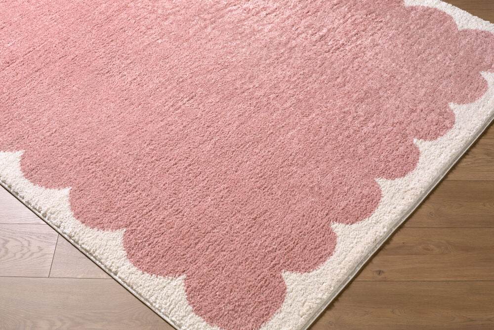 Fossay Shag Ivory/Rose Machine Woven Rug FSG-2353 - corner