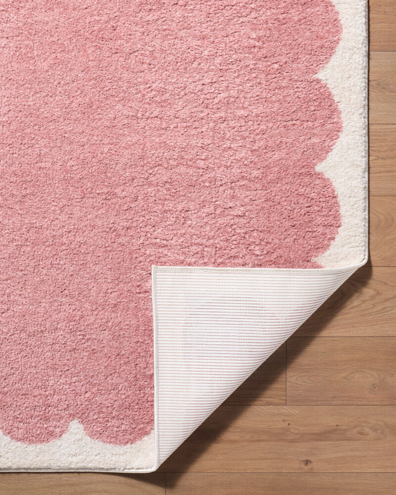 Fossay Shag Ivory/Rose Machine Woven Rug FSG-2353 - fold