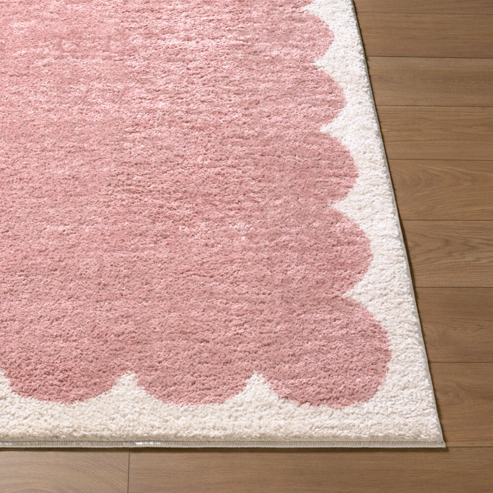 Fossay Shag Ivory/Rose Machine Woven Rug FSG-2353 - front