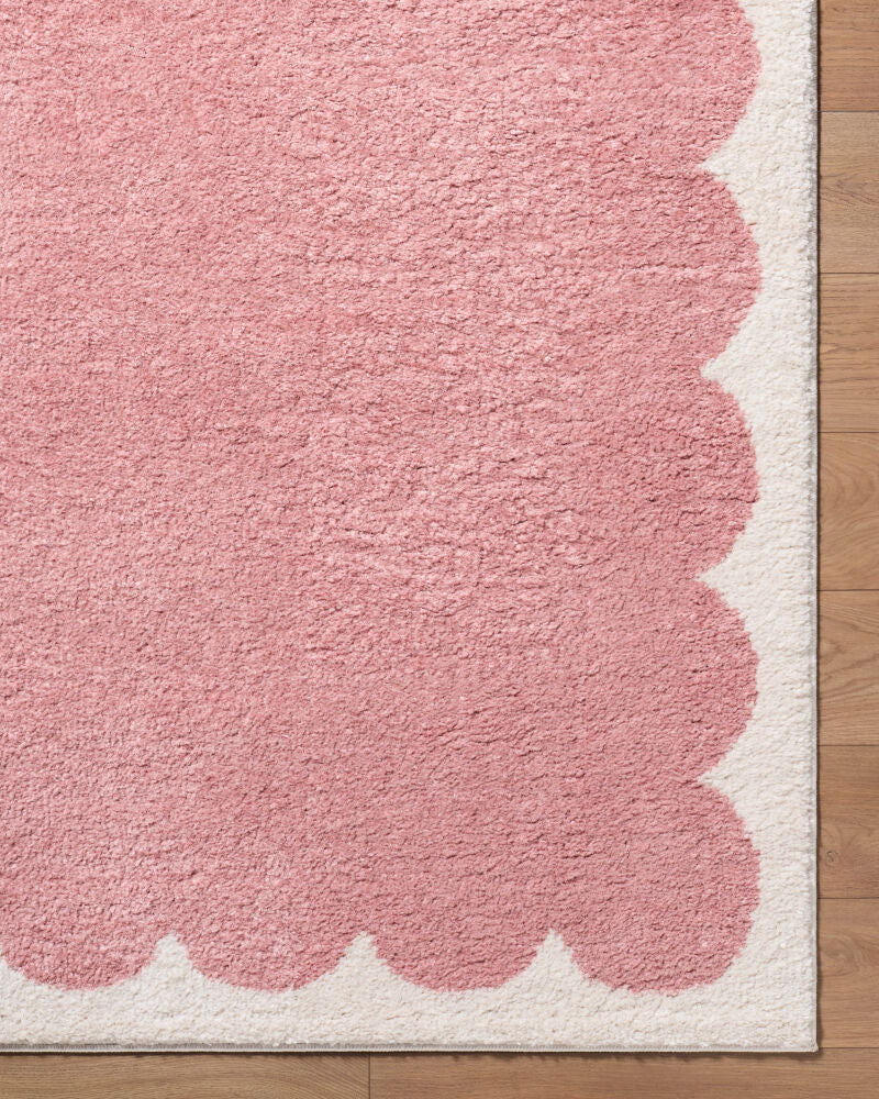 Fossay Shag Ivory/Rose Machine Woven Rug FSG-2353 - overhead