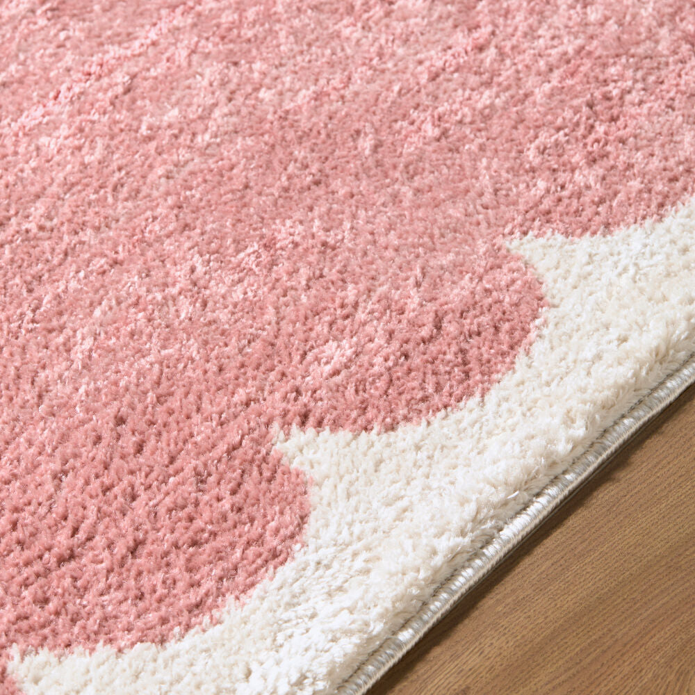 Fossay Shag Ivory/Rose Machine Woven Rug FSG-2353 - texture