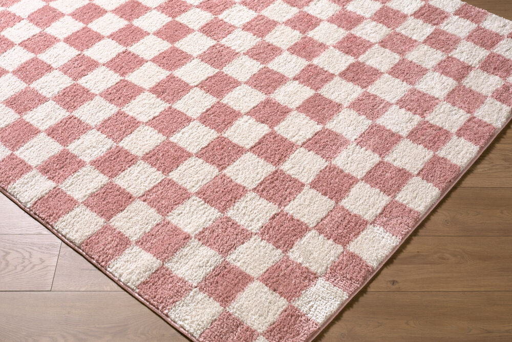 Fossay Shag Ivory/Rose Machine Woven Rug FSG-2354 - corner