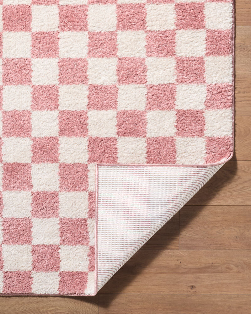 Fossay Shag Ivory/Rose Machine Woven Rug FSG-2354 - fold