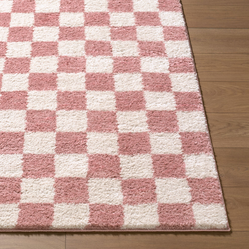 Fossay Shag Ivory/Rose Machine Woven Rug FSG-2354 - front