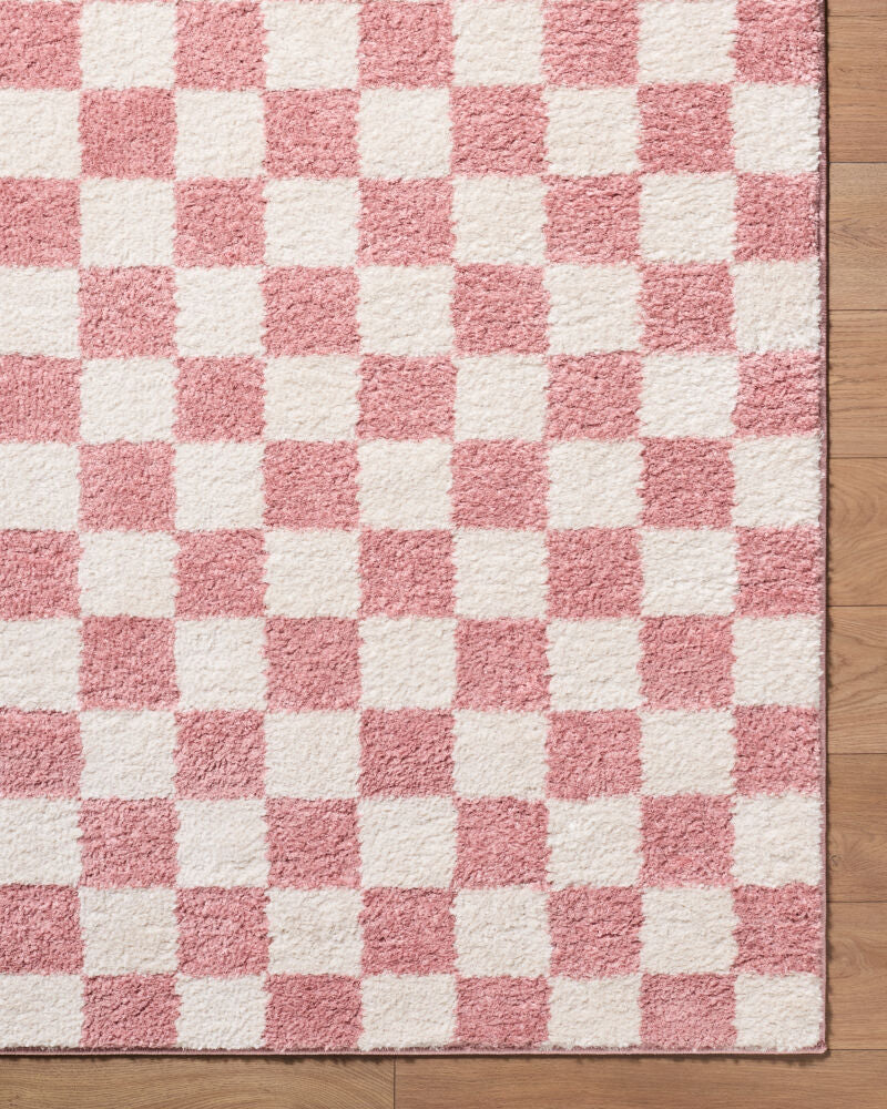 Fossay Shag Ivory/Rose Machine Woven Rug FSG-2354 - overhead