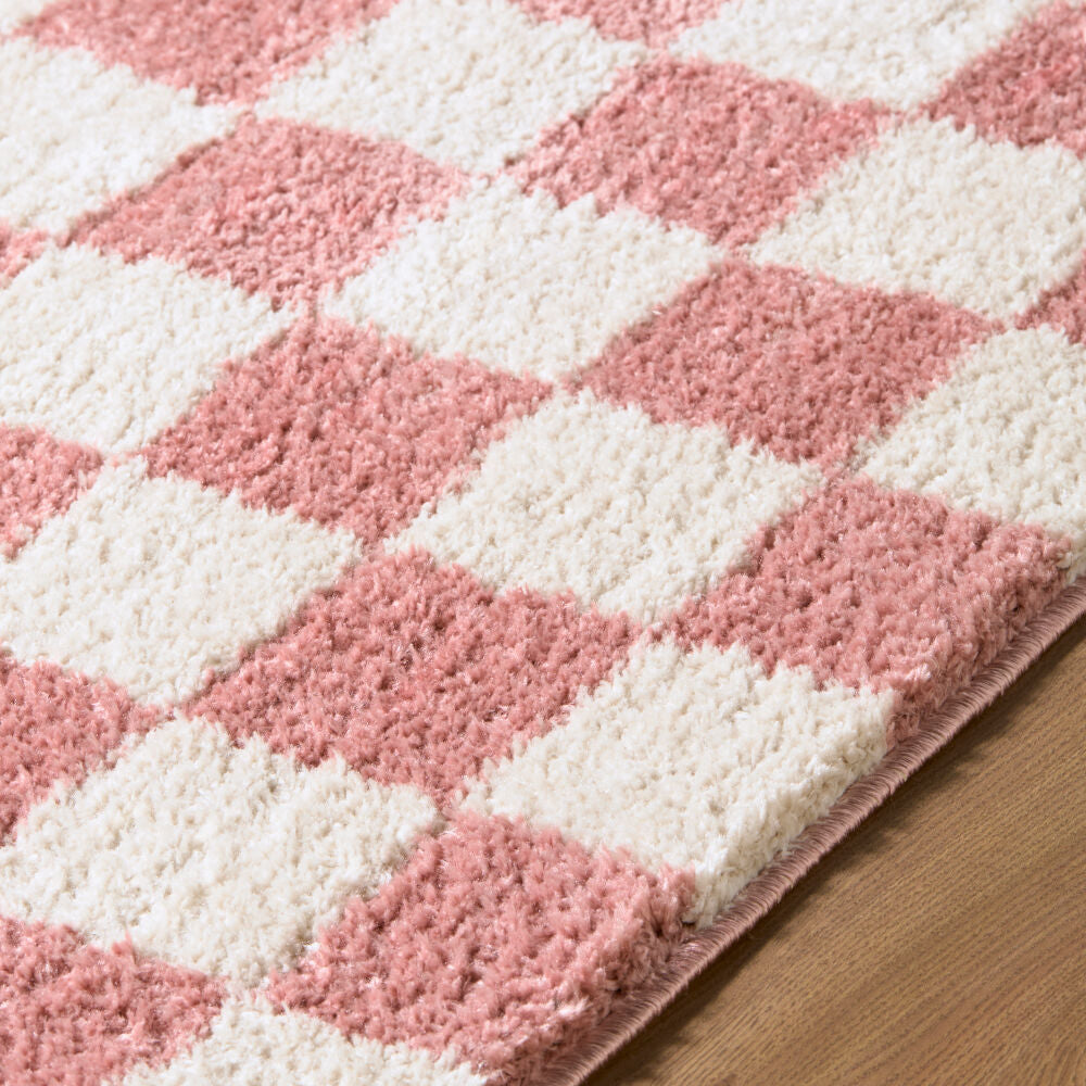 Fossay Shag Ivory/Rose Machine Woven Rug FSG-2354 - texture