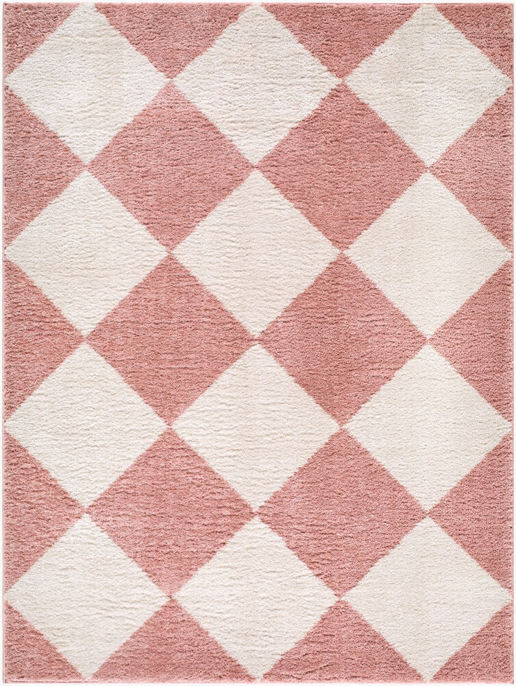 Fossay Shag Ivory/Rose Machine Woven Rug FSG-2355 - 2' x 2'11"