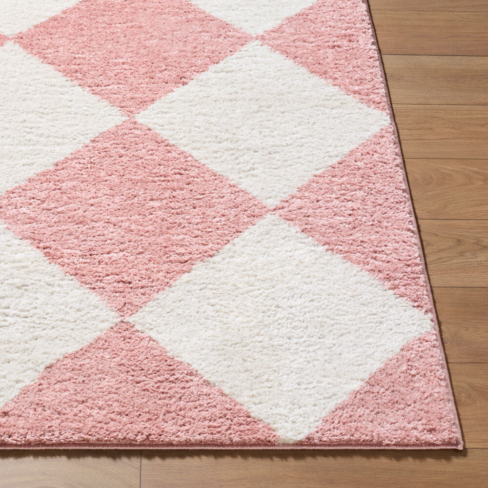 Fossay Shag Ivory/Rose Machine Woven Rug FSG-2355 - front