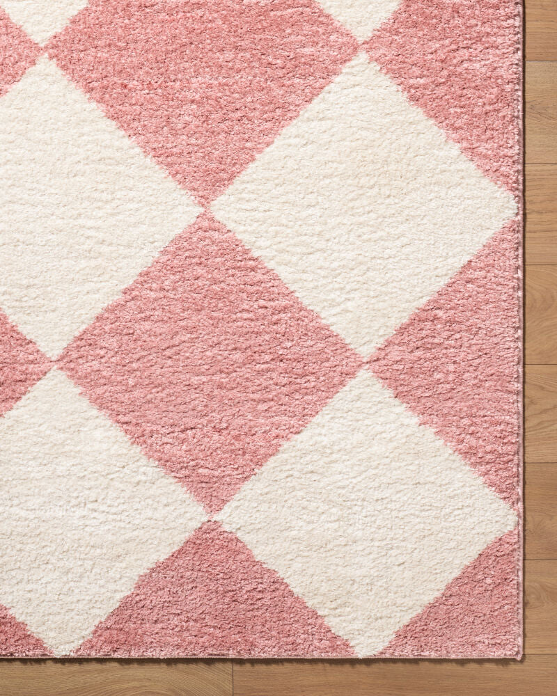 Fossay Shag Ivory/Rose Machine Woven Rug FSG-2355 - overhead