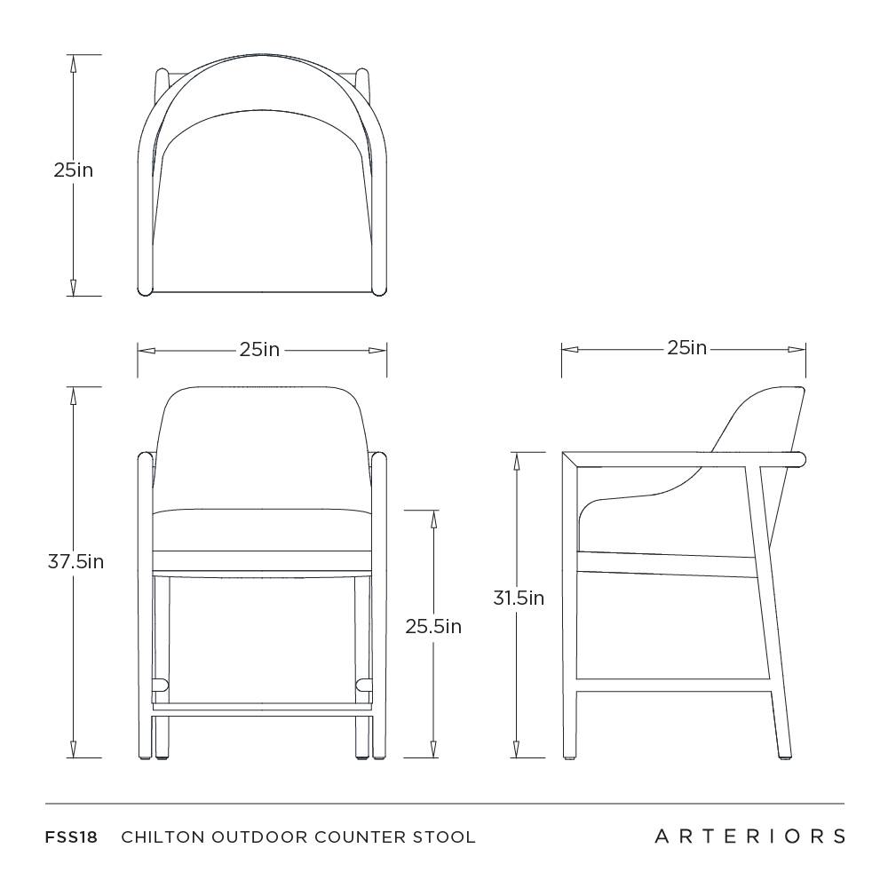 Chilton Outdoor Counter Stool by Arteriors - view 7