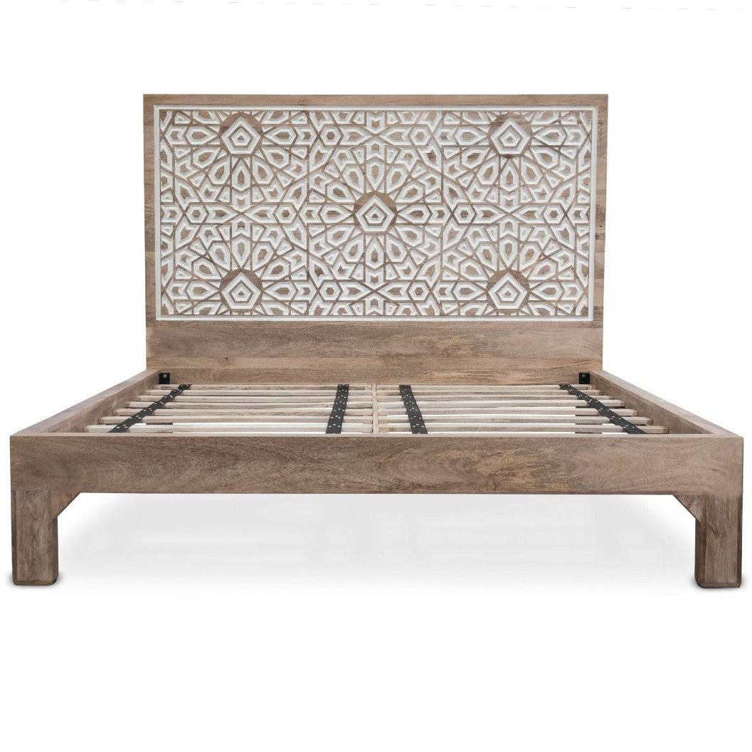 Marrakesh Solid Wood Handcarved King Bed