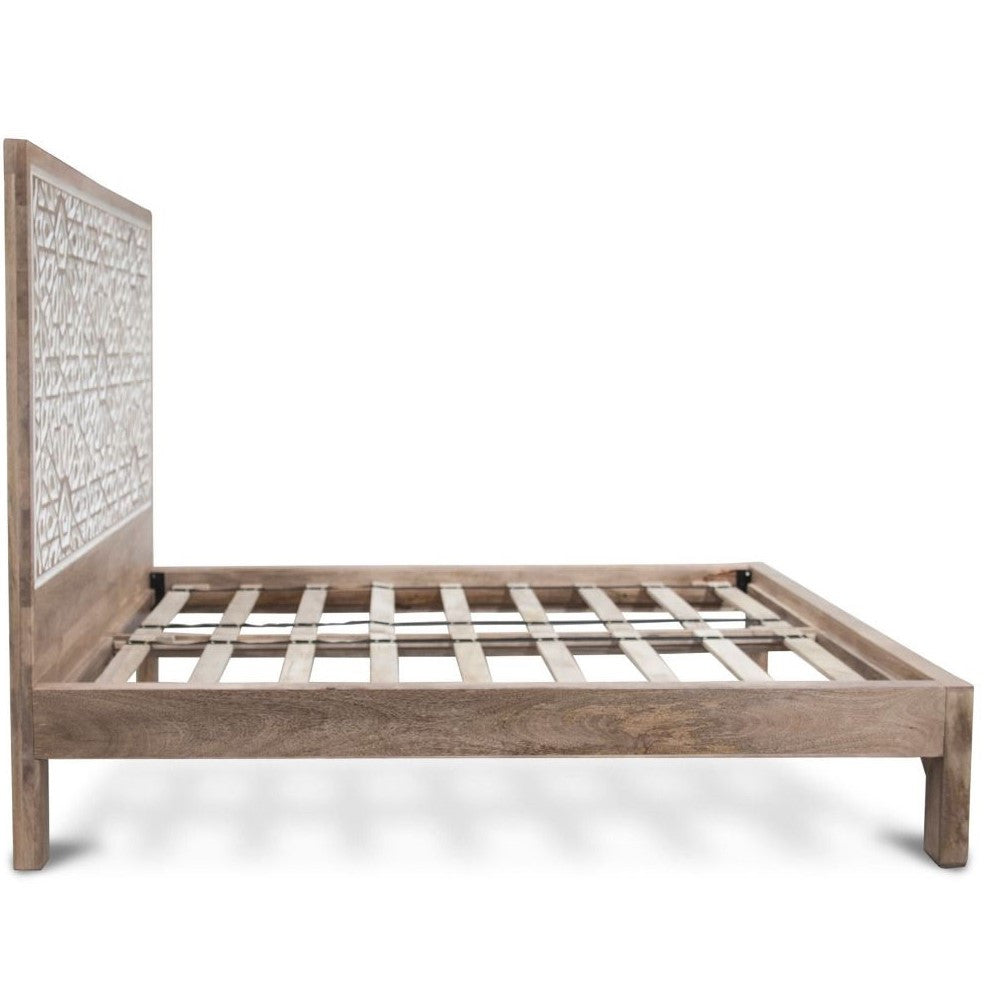 Marrakesh Solid Wood Handcarved King Bed