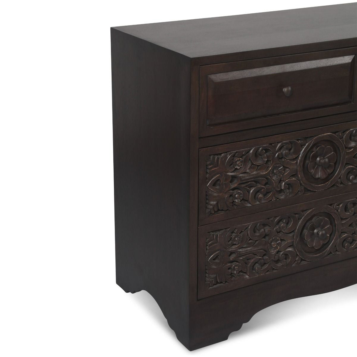 Andalusia Vintage Brown Hand Carved 7-Drawer Dresser71"