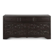 Andalusia Vintage Brown Hand Carved 7-Drawer Dresser71"
