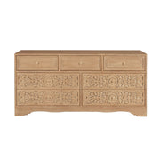 Andalusia Solid Wood Handcarved 7 Drawers Dresser 71"