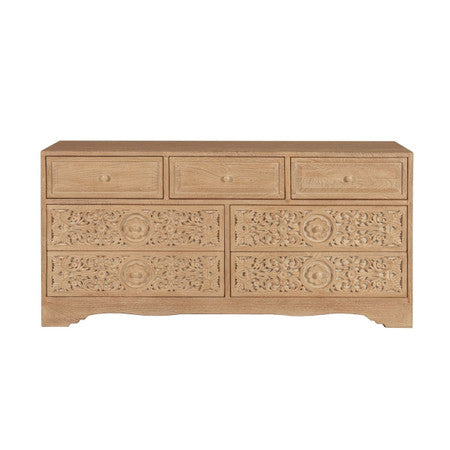 Andalusia Solid Wood Handcarved 7 Drawers Dresser 71"