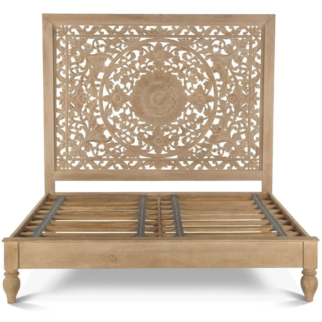 Andalusia Solid Wood Handcarved King Bed