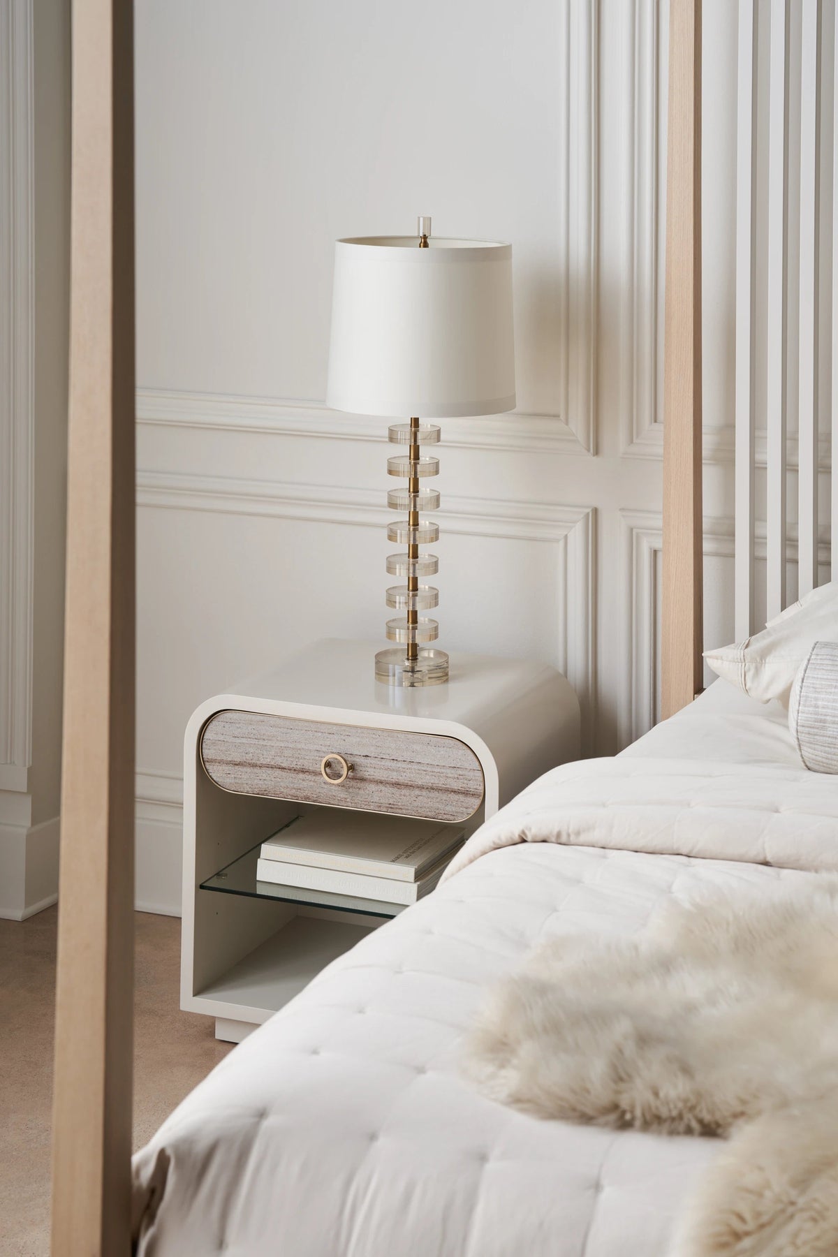 Quarry Almond Milk Nightstand 24.50" by Caracole - view 2