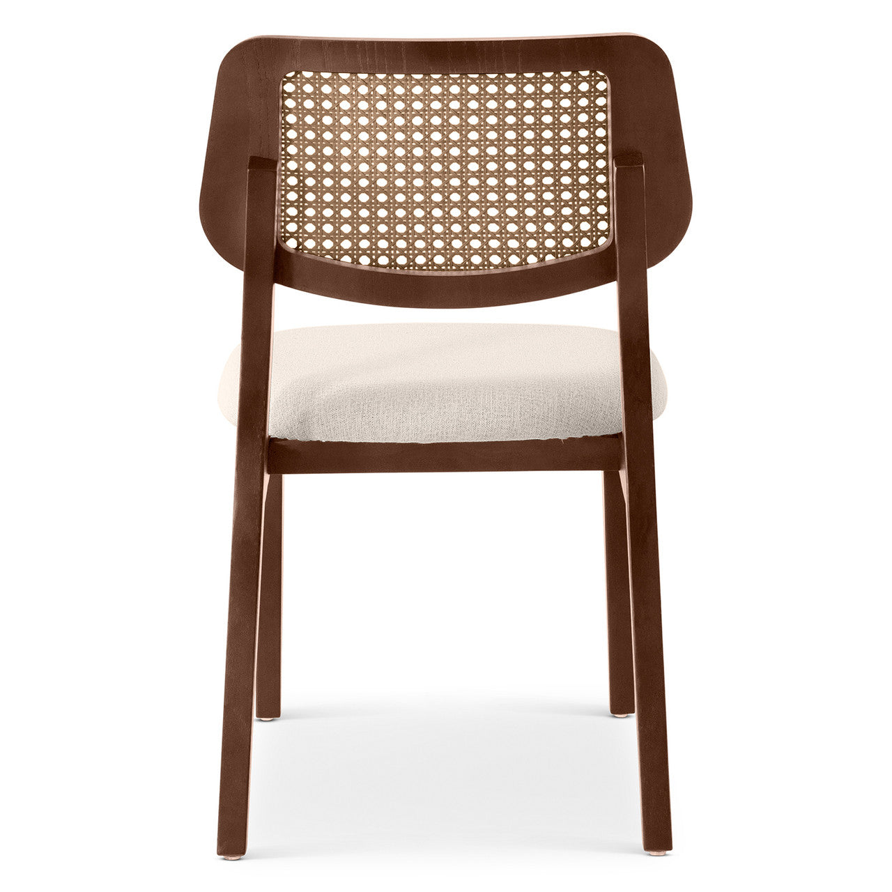 Modern Brazilian - Beth - Cane Side Chair - Medley Ivory Seat - Nogal Frame - Nogal Cane Webbing